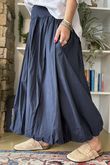 Paloma Bubble Hem Midi Skirt Navy 